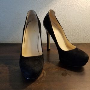 Ivanka Trump Black, suede, platform pumps